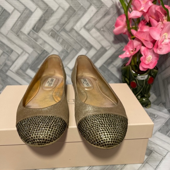 Jimmy choo sparkle (golden) flats size 8 - Picture 3 of 9